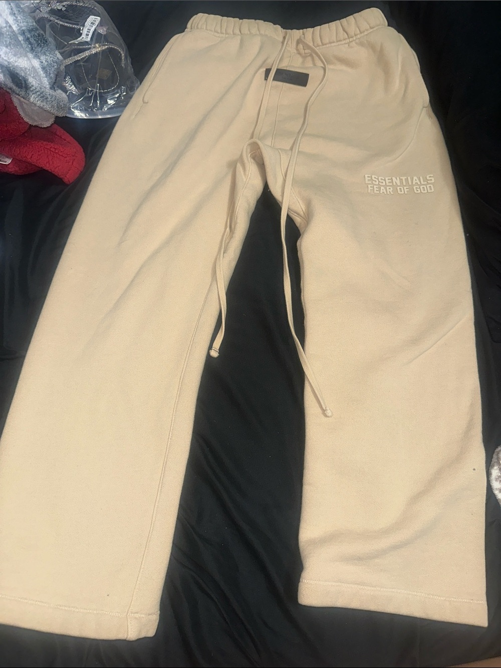 Fear of God Essentials Wide Leg Pants in Beige